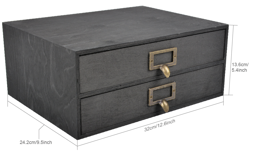 Wooden drawer box,TMA0525,Black