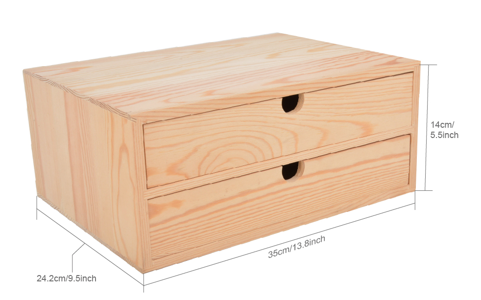 Wooden drawer box,Natural